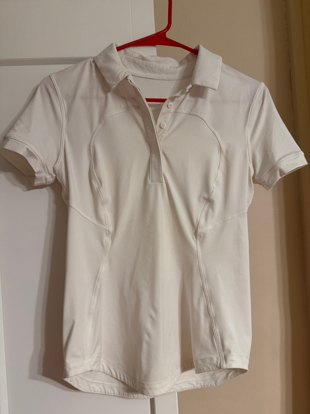 Lululemon White Short Sleeve Polo Top